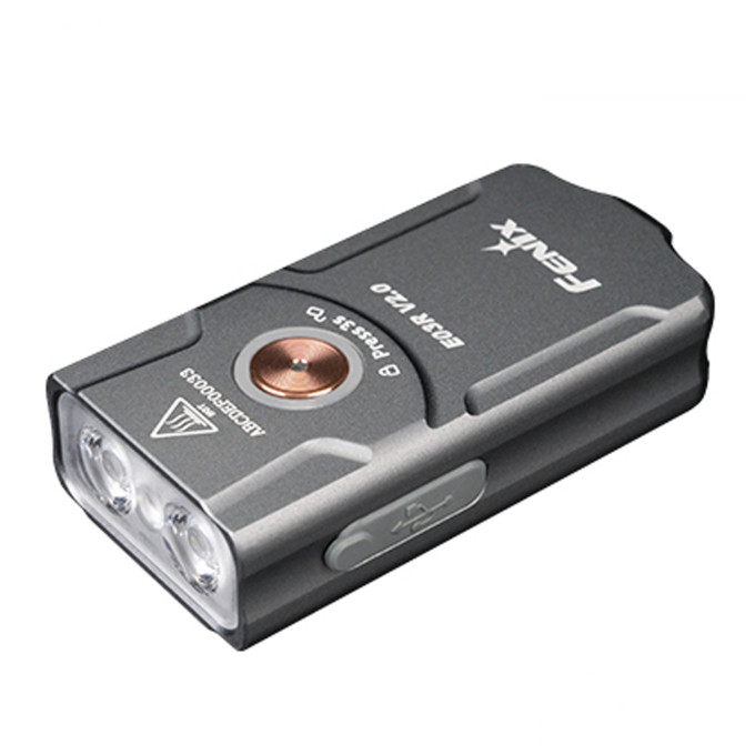 Фонарь-брелок FENIX E03R EDC V2.0 Gray E03RV20GY